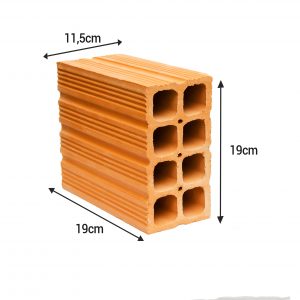 Tijolo 8 Furos (11,5x19x19) - Cerâmica Lideral E Santo Amaro